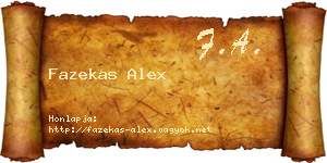 Fazekas Alex névjegykártya