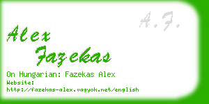 alex fazekas business card